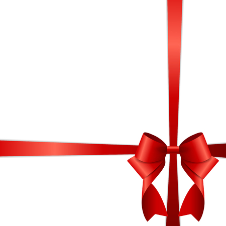 Gift Card with Red Ribbon and Bow.のイラスト素材