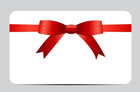 Gift Card with Red Ribbon and Bow.のイラスト素材