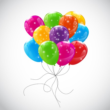 Color Glossy Balloons Background Vector Illustration EPS10のイラスト素材