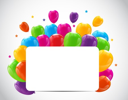 Color Glossy Balloons Background Vector Illustration のイラスト素材
