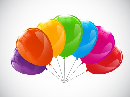 Color Glossy Balloons Background Vector Illustration のイラスト素材