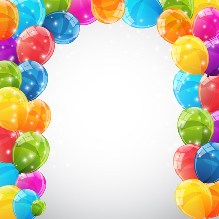 Color Glossy Balloons Background Vector Illustration EPS10のイラスト素材