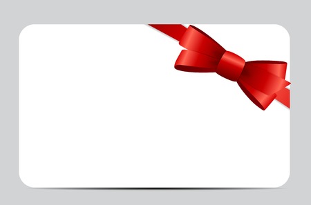 Gift Card Set with Red Ribbon and Bow. Vector illustration EPS10のイラスト素材