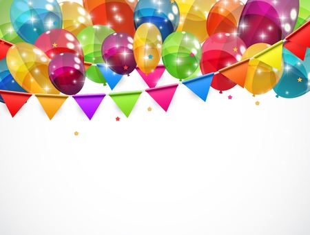 Color Glossy Balloons Background Vector Illustration EPS10のイラスト素材