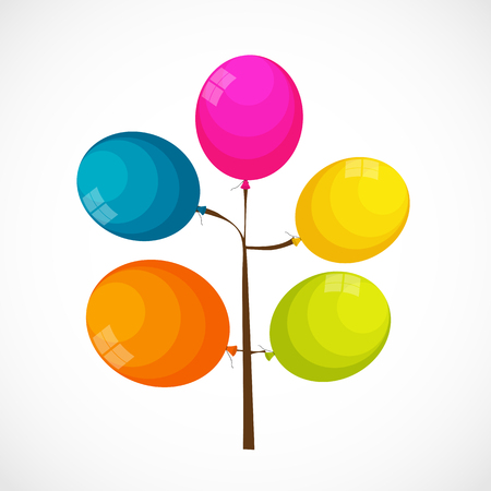 Color Glossy Balloons Background Vector Illustrationのイラスト素材
