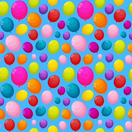 Color Glossy Balloons Seamles Pattern Background Vector Illustrationのイラスト素材