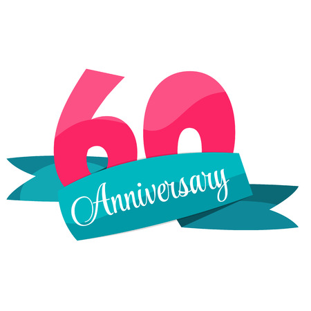 Cute Template 60 Years Anniversary Sign Vector Illustrationのイラスト素材