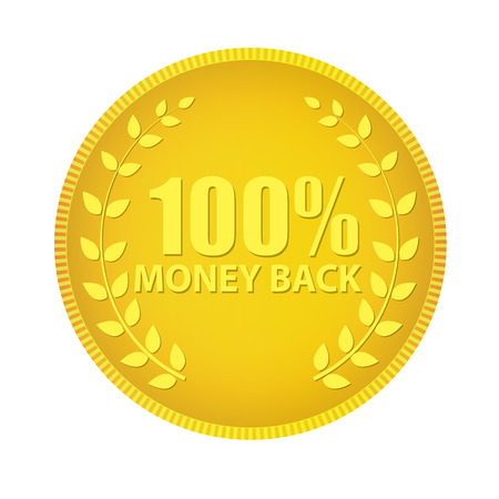Gold Label 100 Money back. Vector Illustrationのイラスト素材