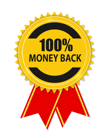 Gold Label 100 Money back. Vector Illustrationのイラスト素材