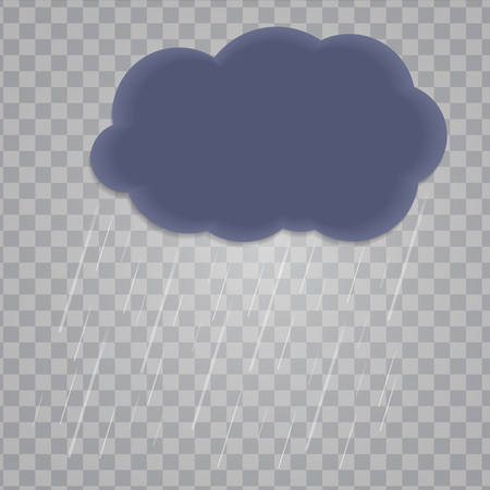 Abstract Cloud with Rain Drops on Transparent Background. Vector Illustration.のイラスト素材