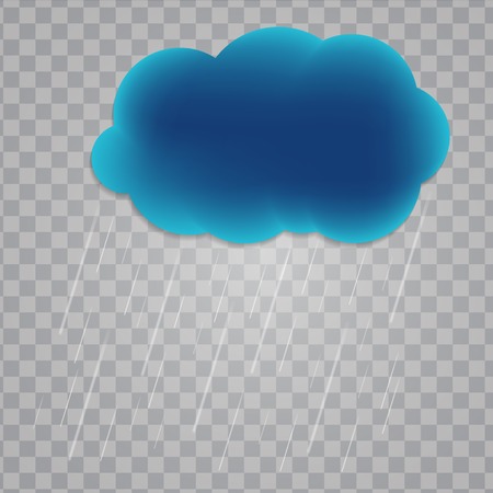 Abstract Cloud with Rain Drops on Transparent Background.のイラスト素材