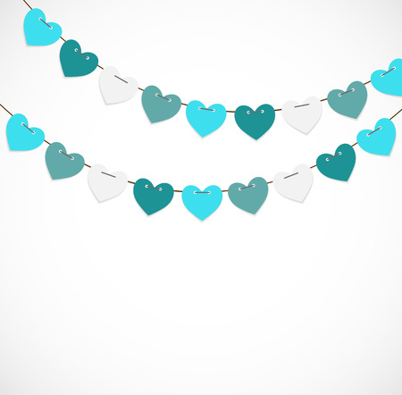 Party Background with Heart Shaped Flags Vector Illustration.のイラスト素材