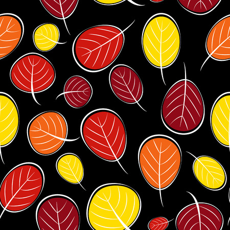 Autumn Leaves Seamless Pattern Background Vector Illustrationのイラスト素材