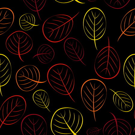 Autumn Leaves Seamless Pattern Background Vector Illustrationのイラスト素材