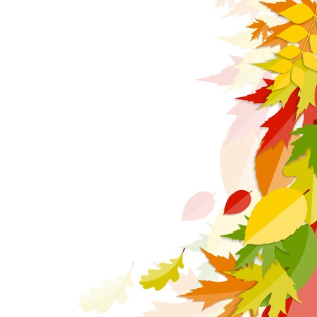 Shiny Autumn Natural Leaves Background. Vector Illustration EPS10のイラスト素材