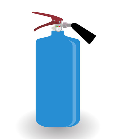 Blue Fire Extinguisher Isolated on White Background with Place for Inscription. Vector Illustration. EPS10のイラスト素材