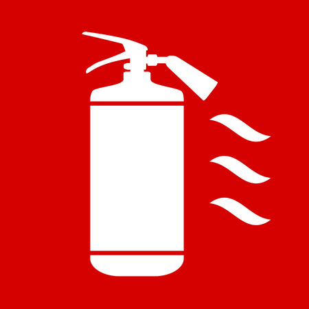 Flat Fire Extinguisher Icon with Place for Inscription. Vector Illustration. EPS10のイラスト素材