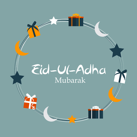 Vector Illustration of Beautiful Greeting Card Design  'Eid Adha' (Festival of Sacrifice) EPS10のイラスト素材