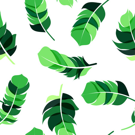 Bird Feather Hand Drawn Seamless Pattern Backgroundのイラスト素材