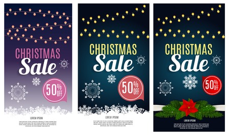 Christmas Sale Banner Background. Business Discount Card. Vector Illustration EPS10のイラスト素材