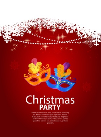 Abstract Beauty Merry Christmas and New Year Party Background with Masquerade Carnival Mask.のイラスト素材
