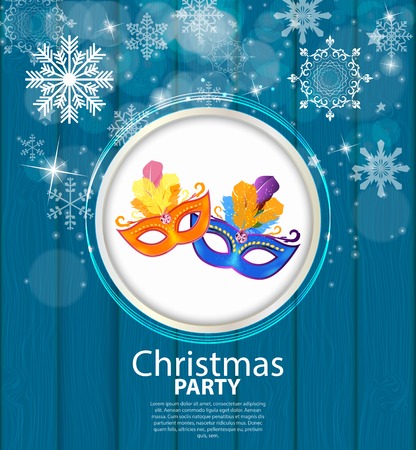 Abstract Beauty Merry Christmas and New Year Party Background with Masquerade Carnival Mask.のイラスト素材