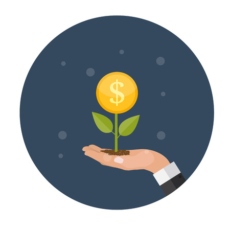 Money Tree, Financial Growth Flat Conceptのイラスト素材