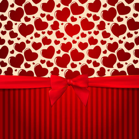 Gift Card with Red Ribbon and Bow.のイラスト素材