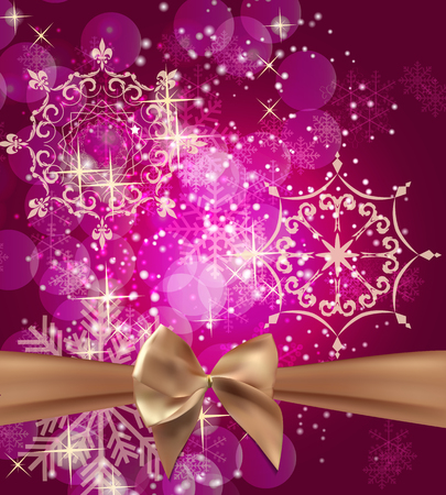 Abstract Beauty Christmas and New Year Background with Bow Ribbon.のイラスト素材