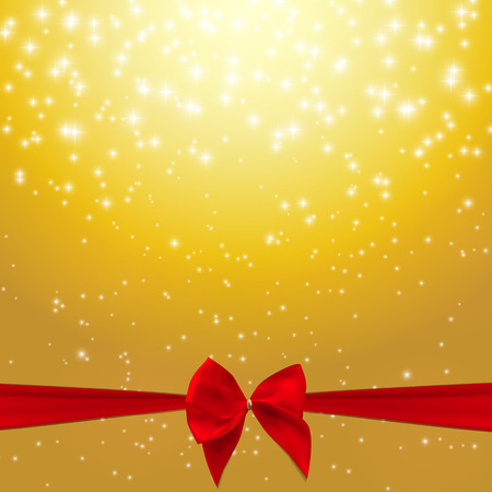 Star Shiny Sky with Ribbon and Bowのイラスト素材