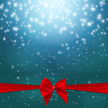 Star Shiny Sky with Ribbon and Bowのイラスト素材