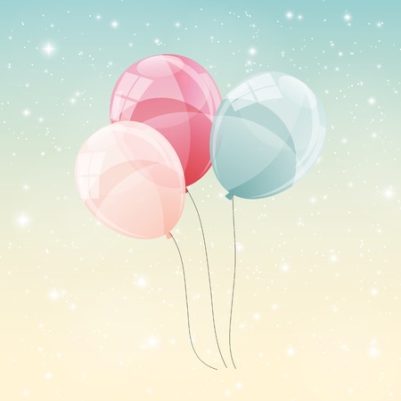 Color Glossy Balloons Backgroundのイラスト素材