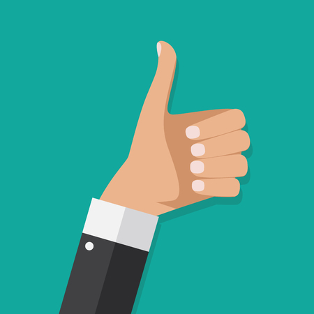 Flat Design Thumbs Up Backgroundのイラスト素材