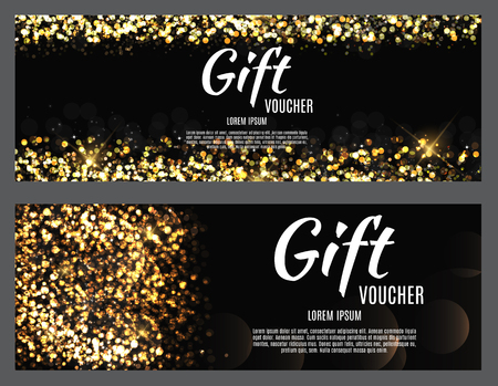 Christmas and New Year Gift Voucher, Discount Coupon Template Vector Illustrationのイラスト素材