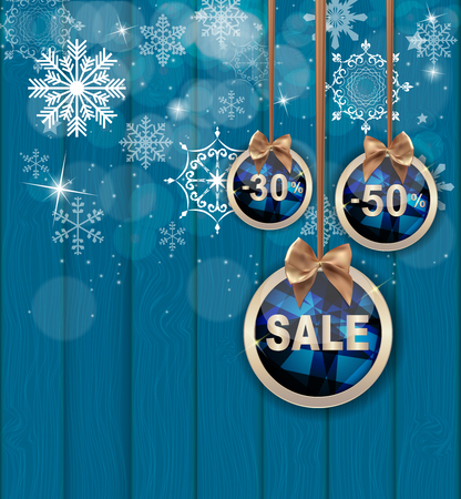Christmas and New Year Sale Background, Discount Coupon Template.のイラスト素材