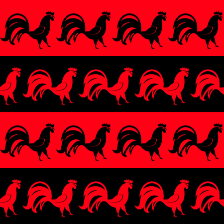 Rooster Seamless Pattern Background Vector Illustrationのイラスト素材