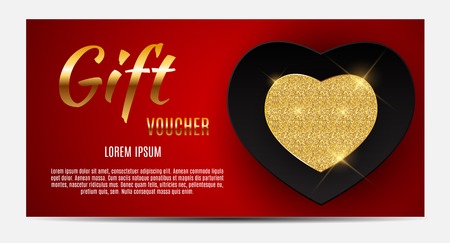Gift Voucher Template For Your Business. Valentine s Day Heartのイラスト素材