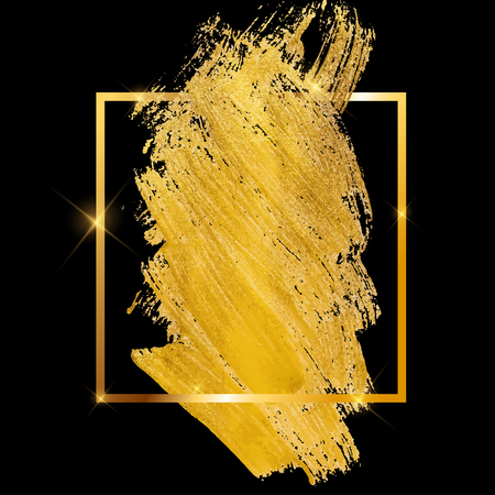 Gold Paint Glittering Textured Art Illustration. Vectorのイラスト素材