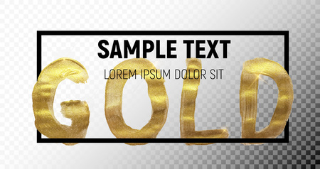 Gold Paint Glittering Textured Art Illustration. Vector Illustraのイラスト素材