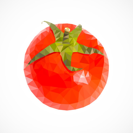 Vector Polygonal Red Tomato Iconのイラスト素材