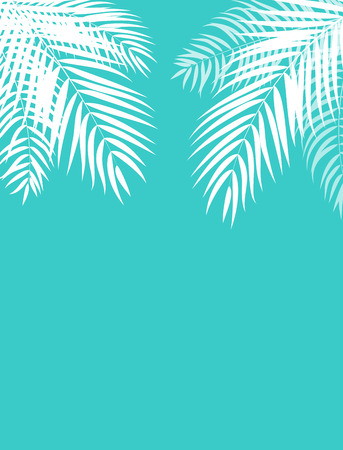 Beautiful Palm Tree Leaf  Silhouette Background Vector Illustrationのイラスト素材