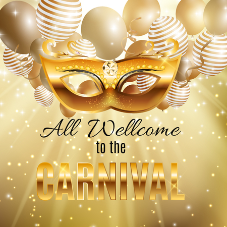 Carnival Party Mask Holiday Poster Background.のイラスト素材