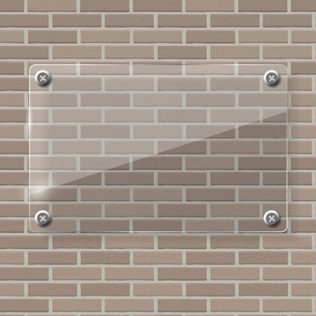 Glass Frame on Brick Wall Vector Illustration Backgroundのイラスト素材