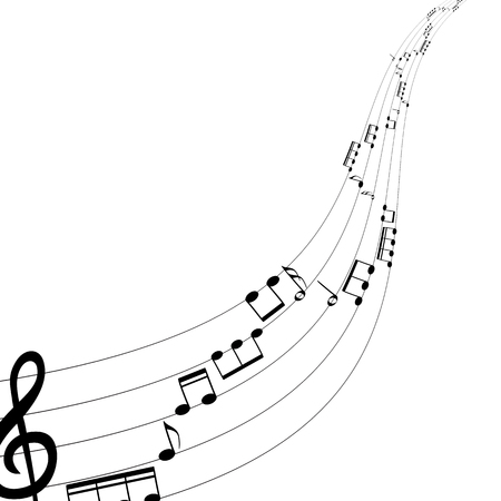 Set of musical notes on five-line clock notation without a featuのイラスト素材