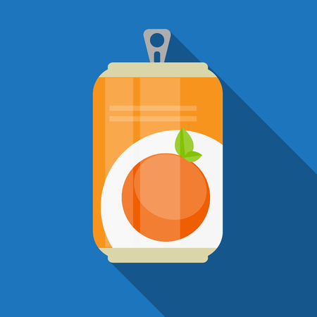 Lemonade Cans Bottle Template in Modern Flat Style Isolated on Wのイラスト素材