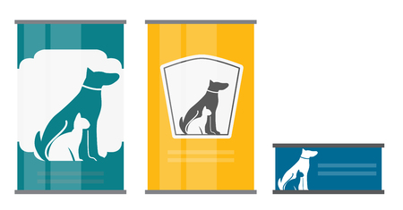 Pet Food Can Template in Modern Flat Style Icon. Material for Deのイラスト素材