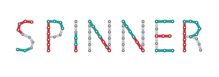 Word from Spinners. New popular anti-stress toy. Vector Illustration.のイラスト素材