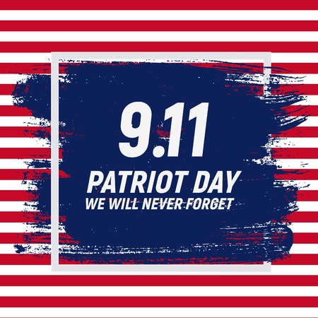 9.11 Patriot Day background We Will Never Forget Poster Template Vector illustrationのイラスト素材