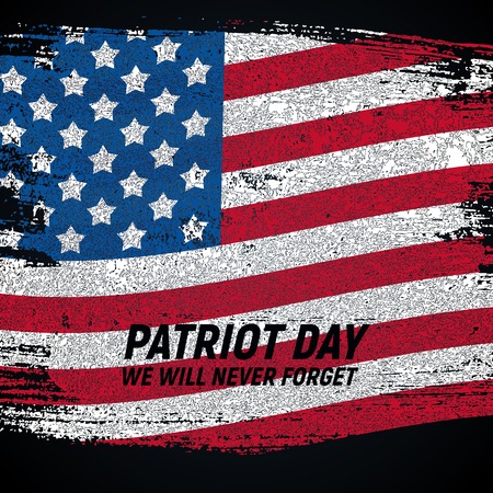 9.11 Patriot Day background We Will Never Forget Poster Template Vector illustrationのイラスト素材