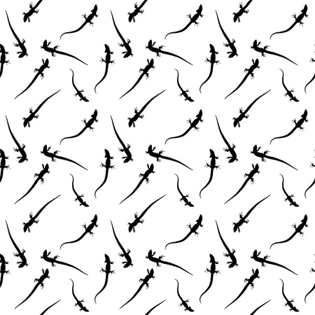 Silhouette of lizard that creeps. Seamless pattern. Vector Illustration.のイラスト素材